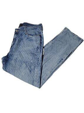Levis Mid Rise Skinny Jeans Womens Size 14 Light Wash Diamond Pattern Denim